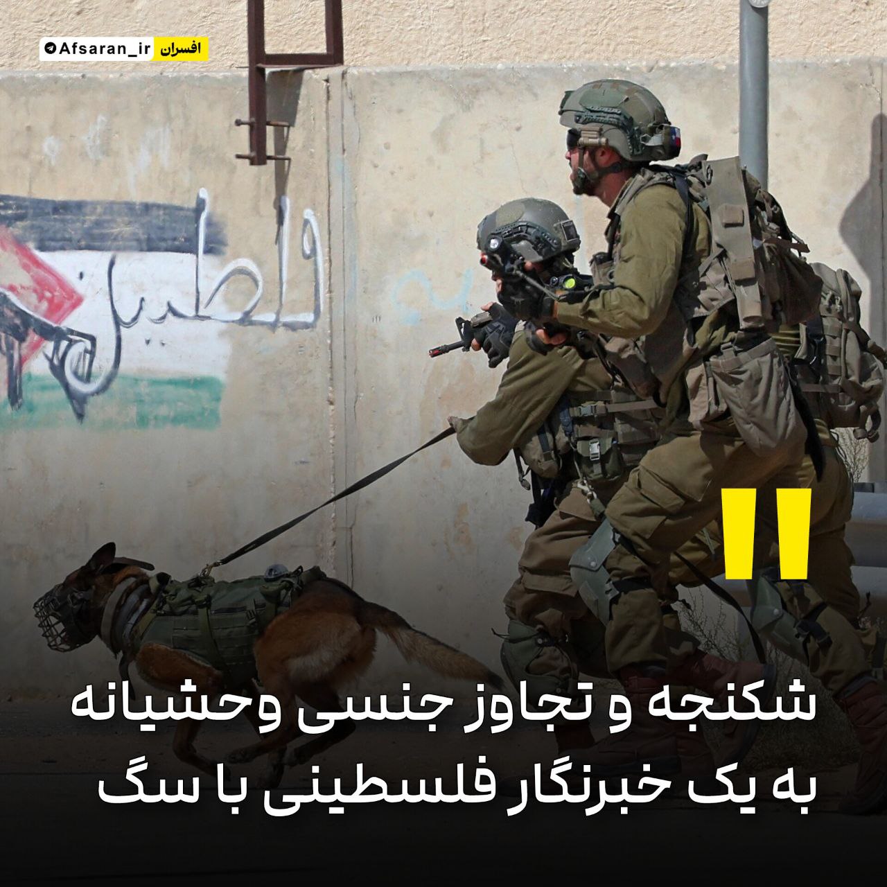 شکنجه و تجاوز جنسی وحشیانه به یک خبرنگار فلسطینی با سگ